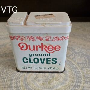 Vintage  Durkee Ground Cloves Metal Collectible Tin